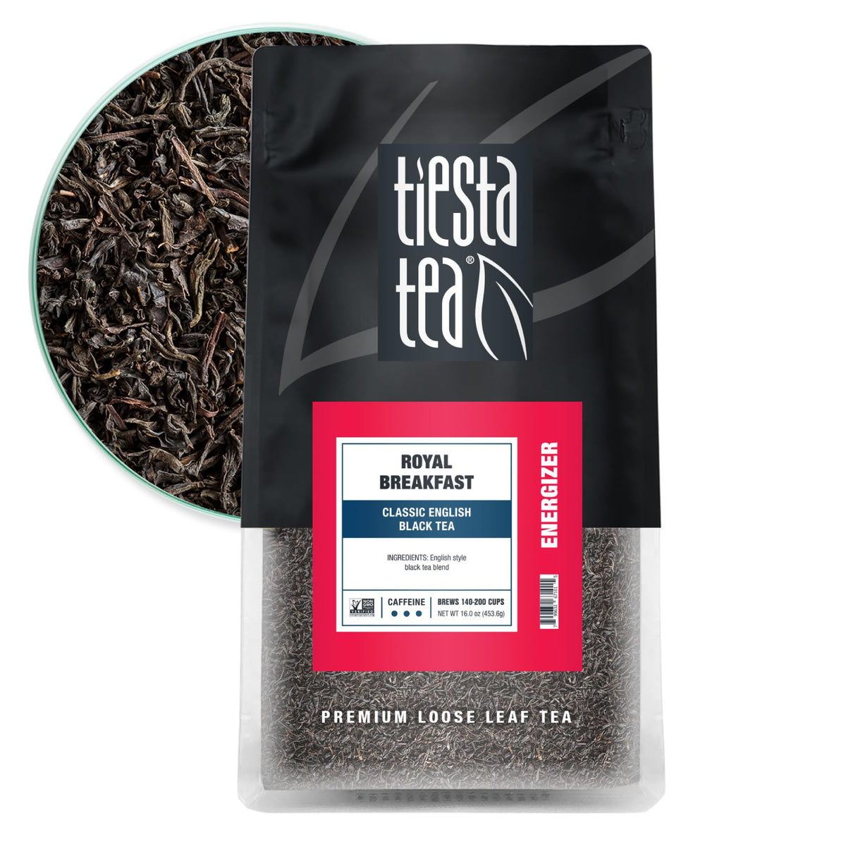 Tiesta Tea Royal Breakfast – Premium English Black Tea, High Caffeine, 16oz Resealable Bulk Pouch