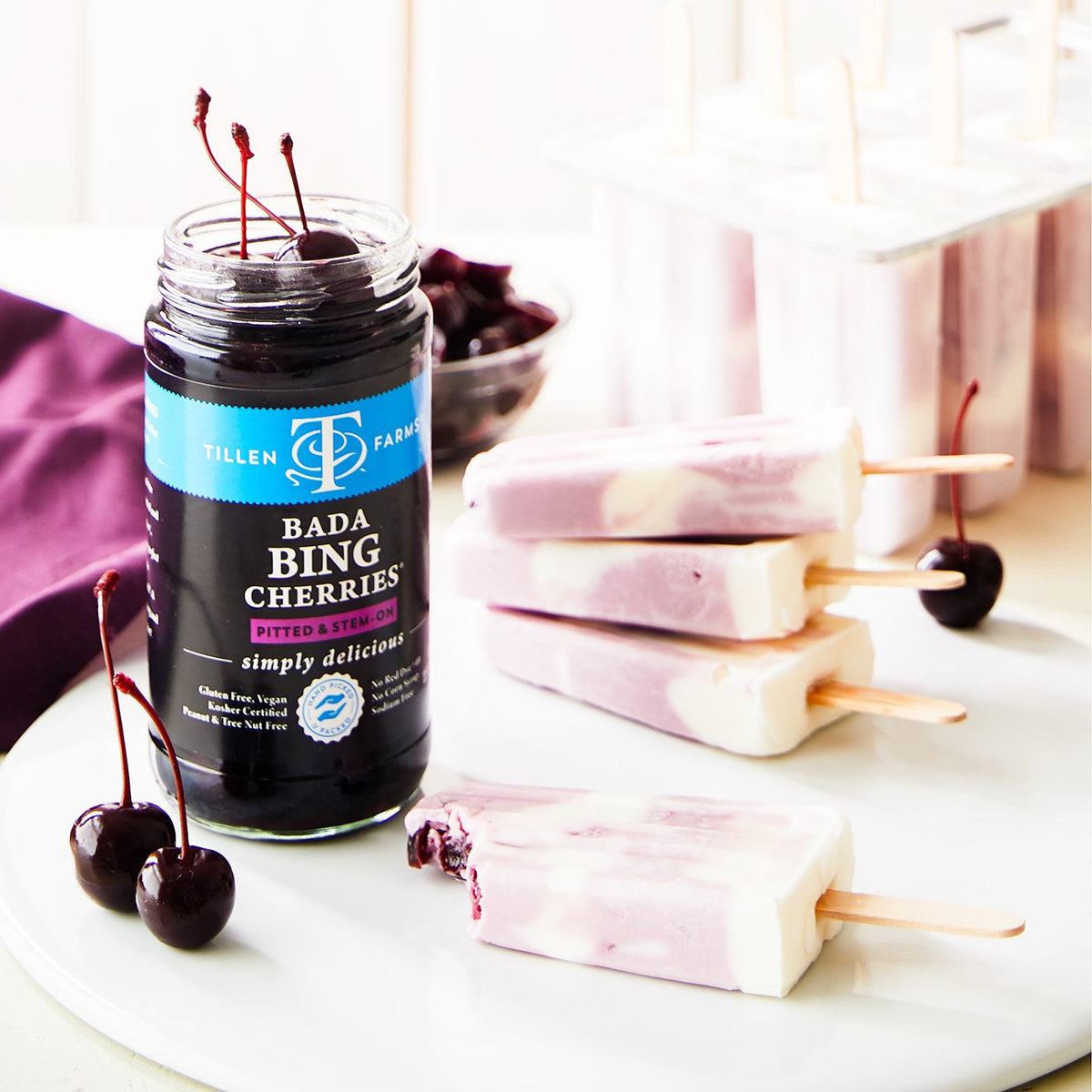 Tillen Farms Bada Bing Cherries, 13.5 oz (Pack of 6) | Premium Cherries for Snacking & Cocktails