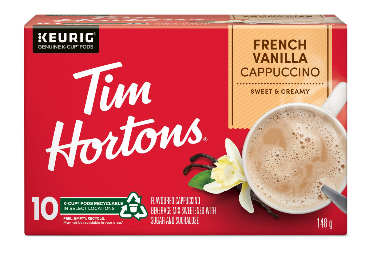 Tim Hortons French Vanilla Cappuccino K-Cup Pods – 60 Count, Keurig Compatible