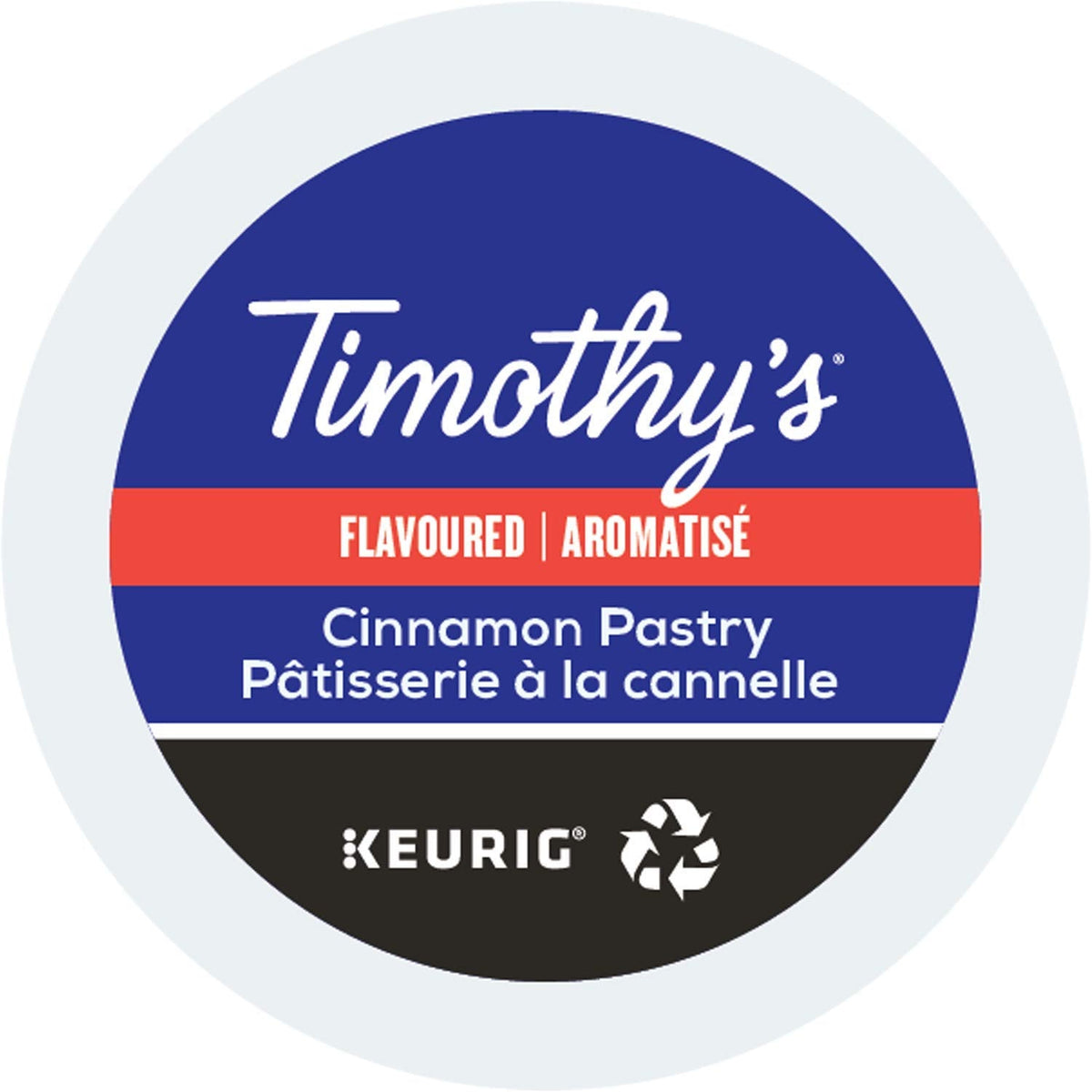 Timothy's Cinnamon Pastry Coffee K-Cup Pods – Medium Roast, 96 Count