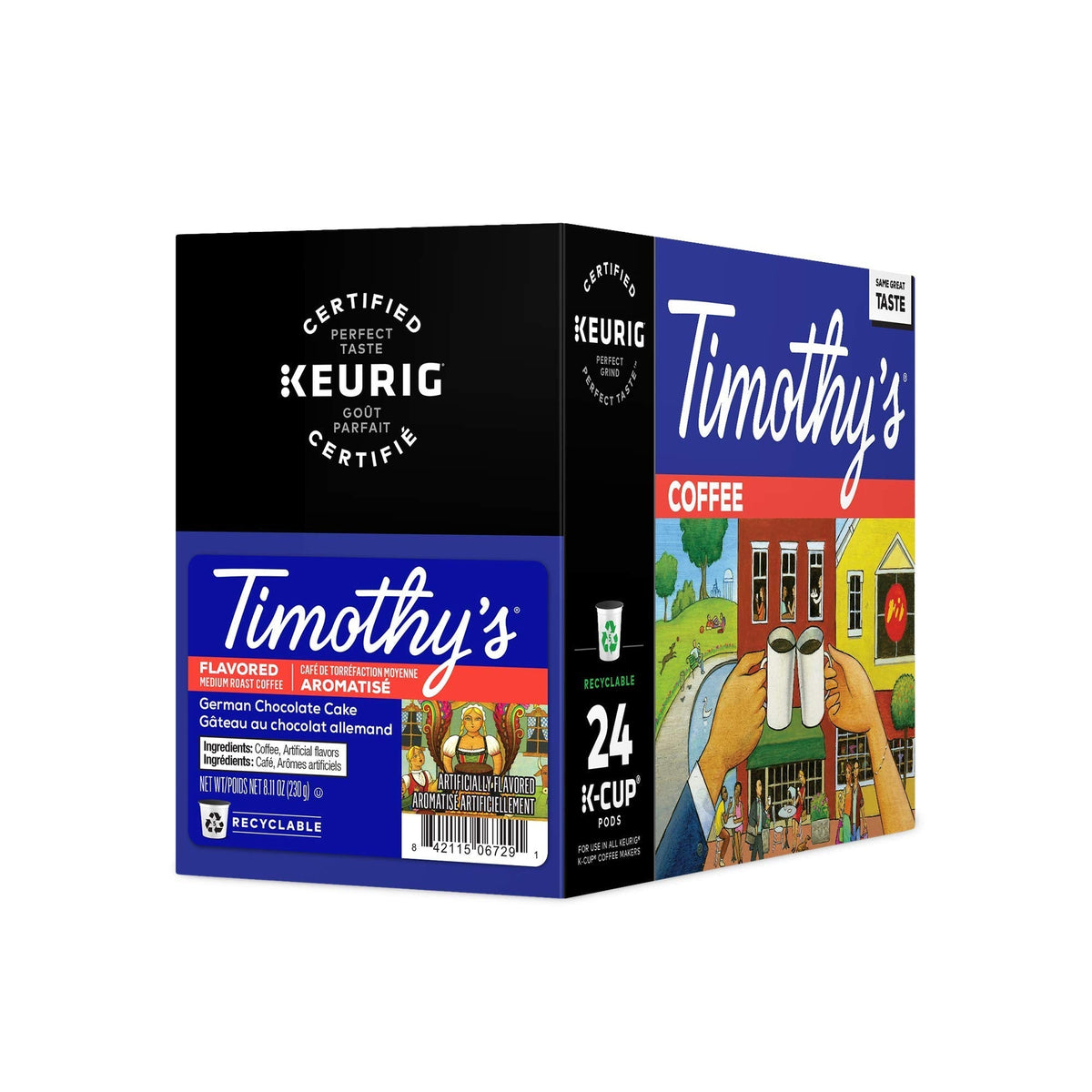 Timothy's World Coffee German Chocolate Cake K-Cup Pack for Keurig – 24-Count (2-Pack)