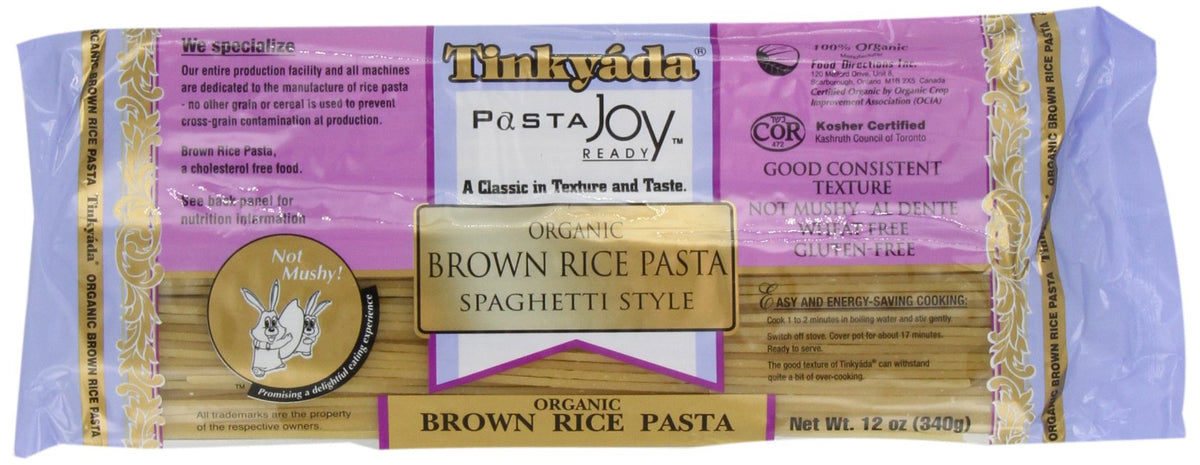 Tinkyada Brown Rice Pasta Spaghetti – Organic, Gluten-Free, Kosher, 12 oz (Pack of 6)