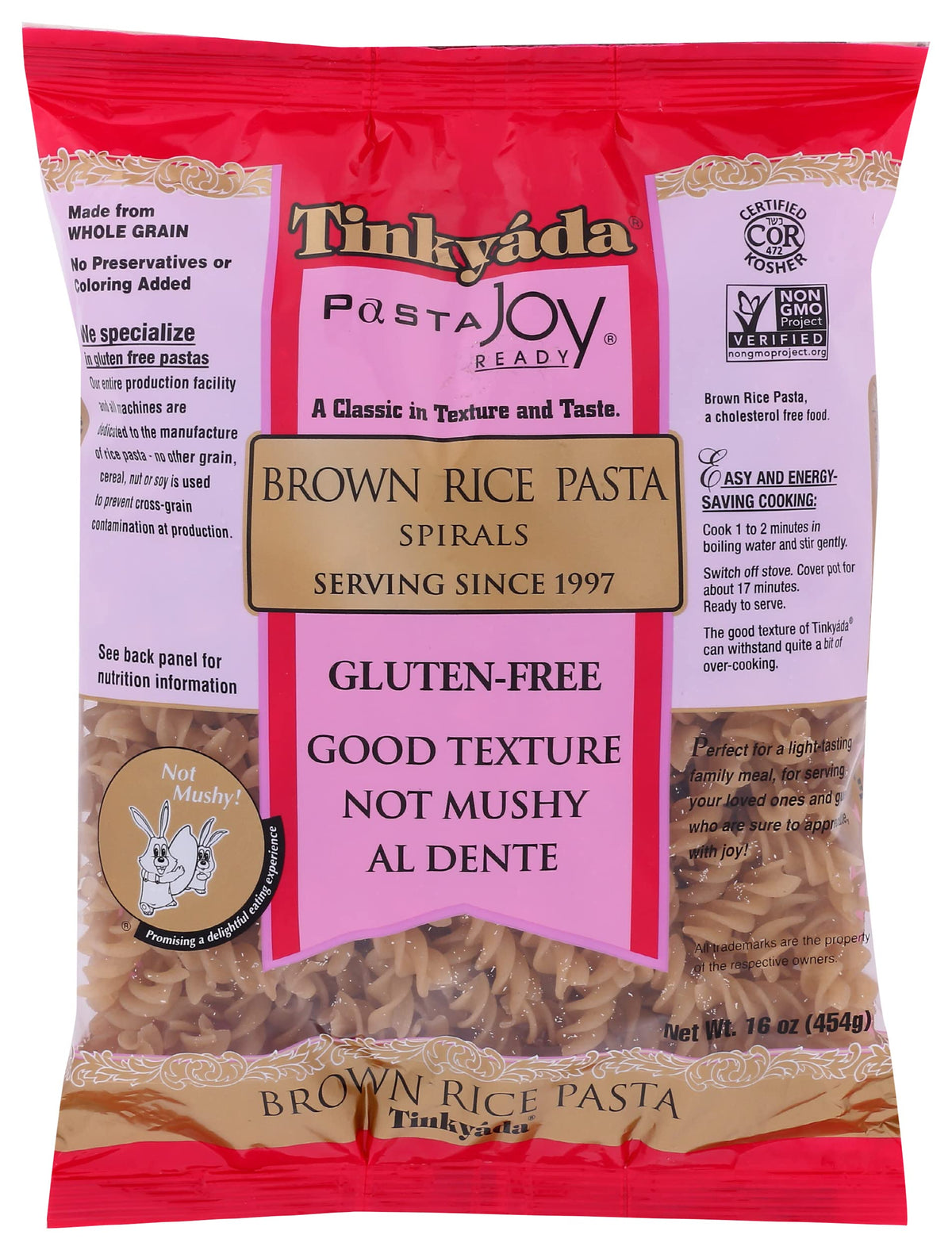 Tinkyada Brown Rice Pasta – Spirals, 16 oz (Pack of 12) | Gluten-Free & Al Dente