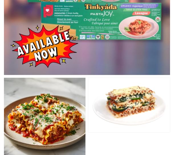 Tinkyada Organic Gluten-Free Brown Rice Pasta Variety Pack – 8 Packs (Elbow, Spaghetti, Lasagne & Penne)