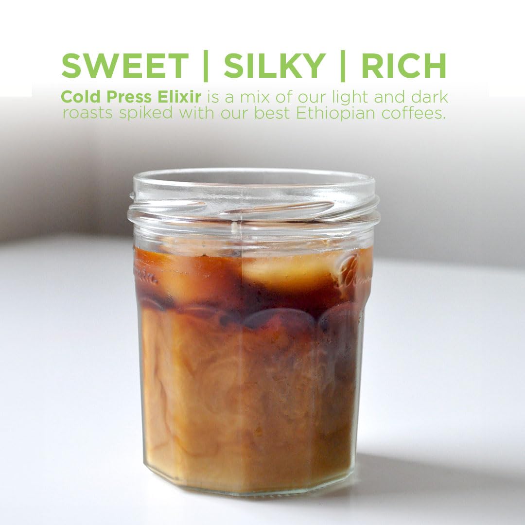 Tiny Footprint Coffee - Organic Cold Press Elixir Cold Brew | Light & Dark Roast Blend | Fair Trade, Shade-Grown & Carbon Negative | 3 Pounds