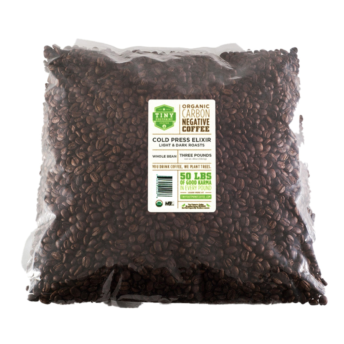 Tiny Footprint Coffee - Organic Cold Press Elixir Cold Brew | Light & Dark Roast Blend | Fair Trade, Shade-Grown & Carbon Negative | 3 Pounds