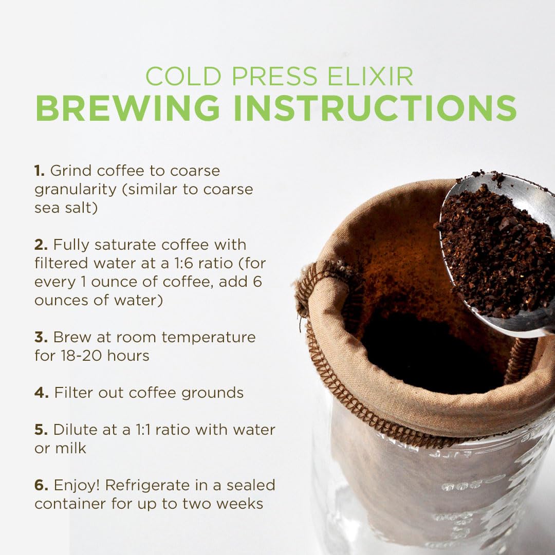 Tiny Footprint Coffee - Organic Cold Press Elixir Cold Brew | Light & Dark Roast Blend | Fair Trade, Shade-Grown & Carbon Negative | 3 Pounds