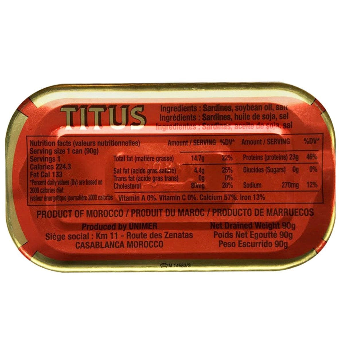 TITUS Univer Meaty Sardines in Soybean Oil – Omega-3 Rich, Pack of 12