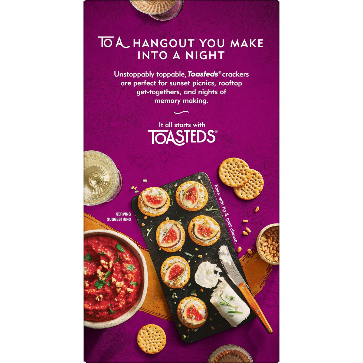 Toasteds Harvest Wheat Crackers – 6-Box Party & Lunch Snack Bundle
