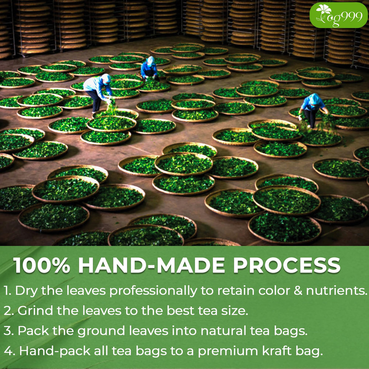 TOG999 Premium Moringa Leaf Tea Bags – 100% Natural, Caffeine-Free, Vegan