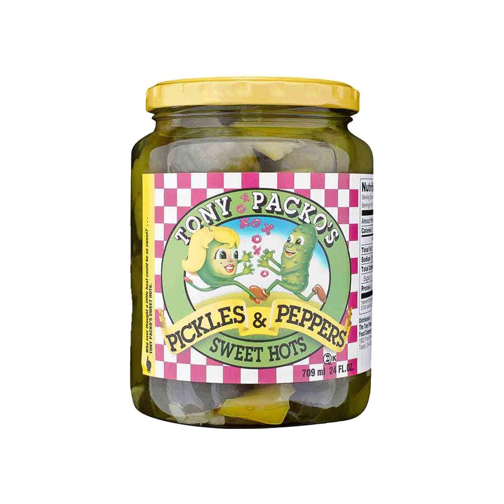 Tony Packo's Pickles and Peppers Sweet Hots – 24 oz Jars (Pack of 6) | Crunchy Sweet Hot Flavor