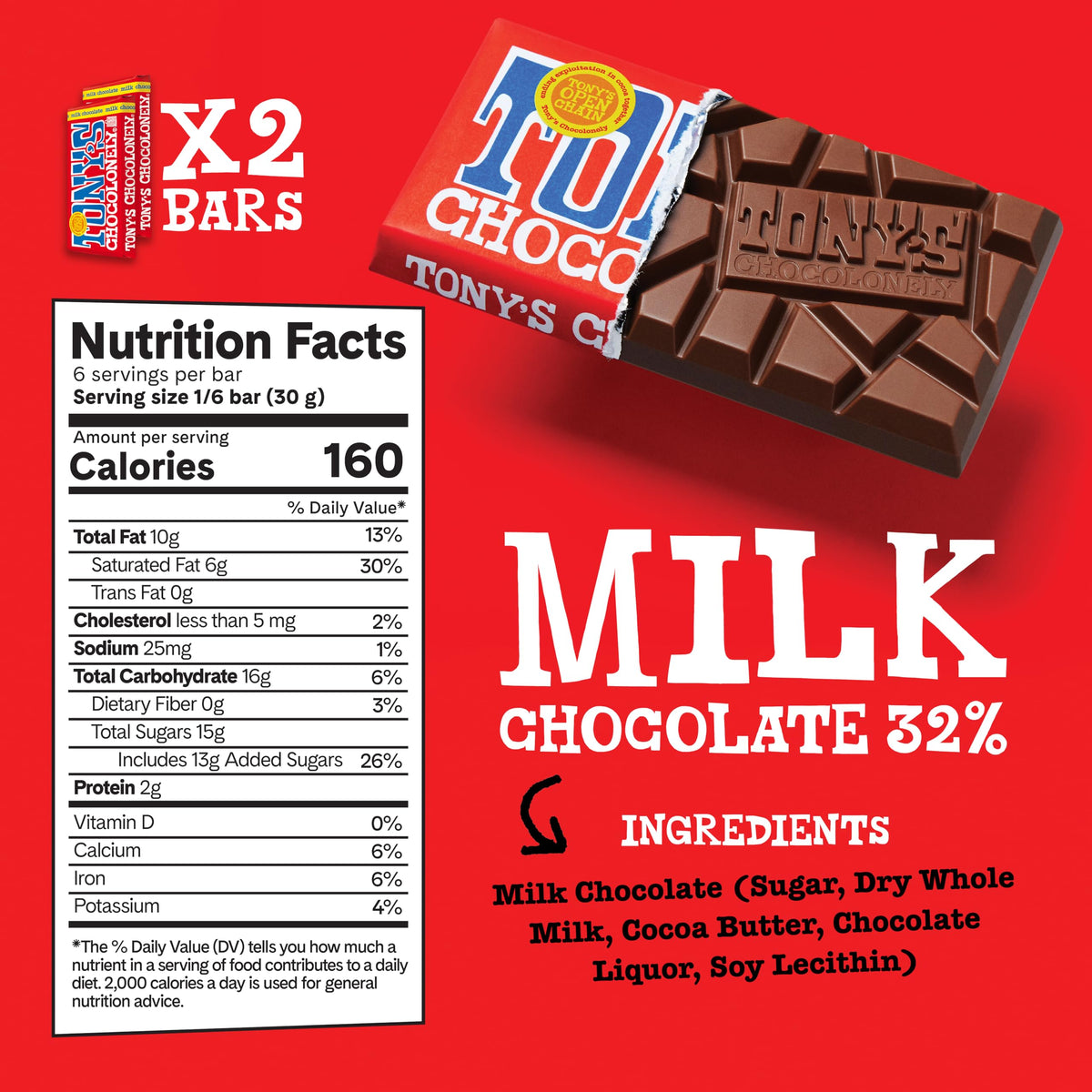 Tony's Chocolonely Top 3 Milk Chocolate Bundle – 6 Bars | Fairtrade & B Corp Certified