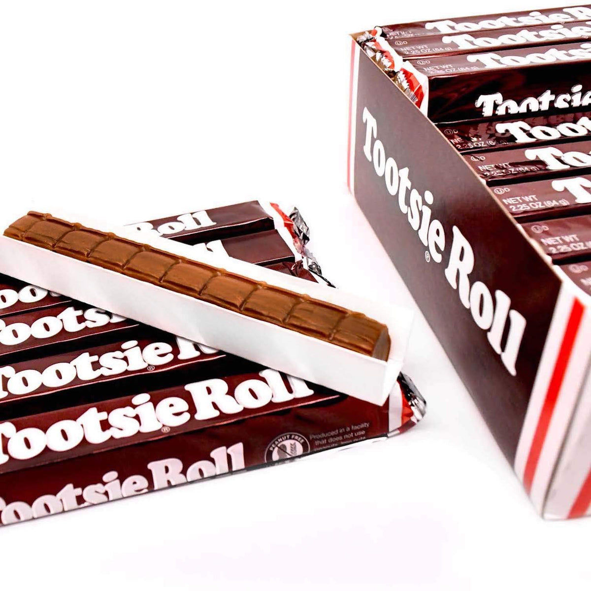 Tootsie Roll Bars - Original Classic 2.25oz, Gluten Free & Peanut Free, Pack of 36