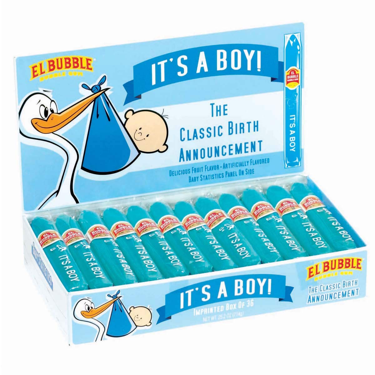 Tootsie Roll Dubble Bubble It's a Boy! Blue Bubble Gum Cigars, 36 Count