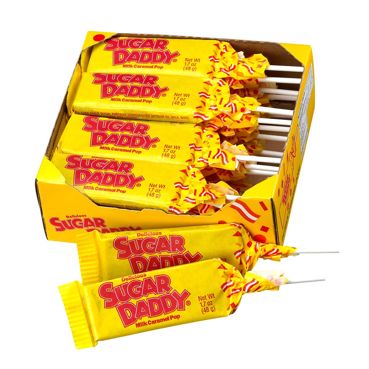 Sugar Daddies Milk Caramel Pops – 24 Count, Peanut Free & Gluten Free | Tootsie Roll