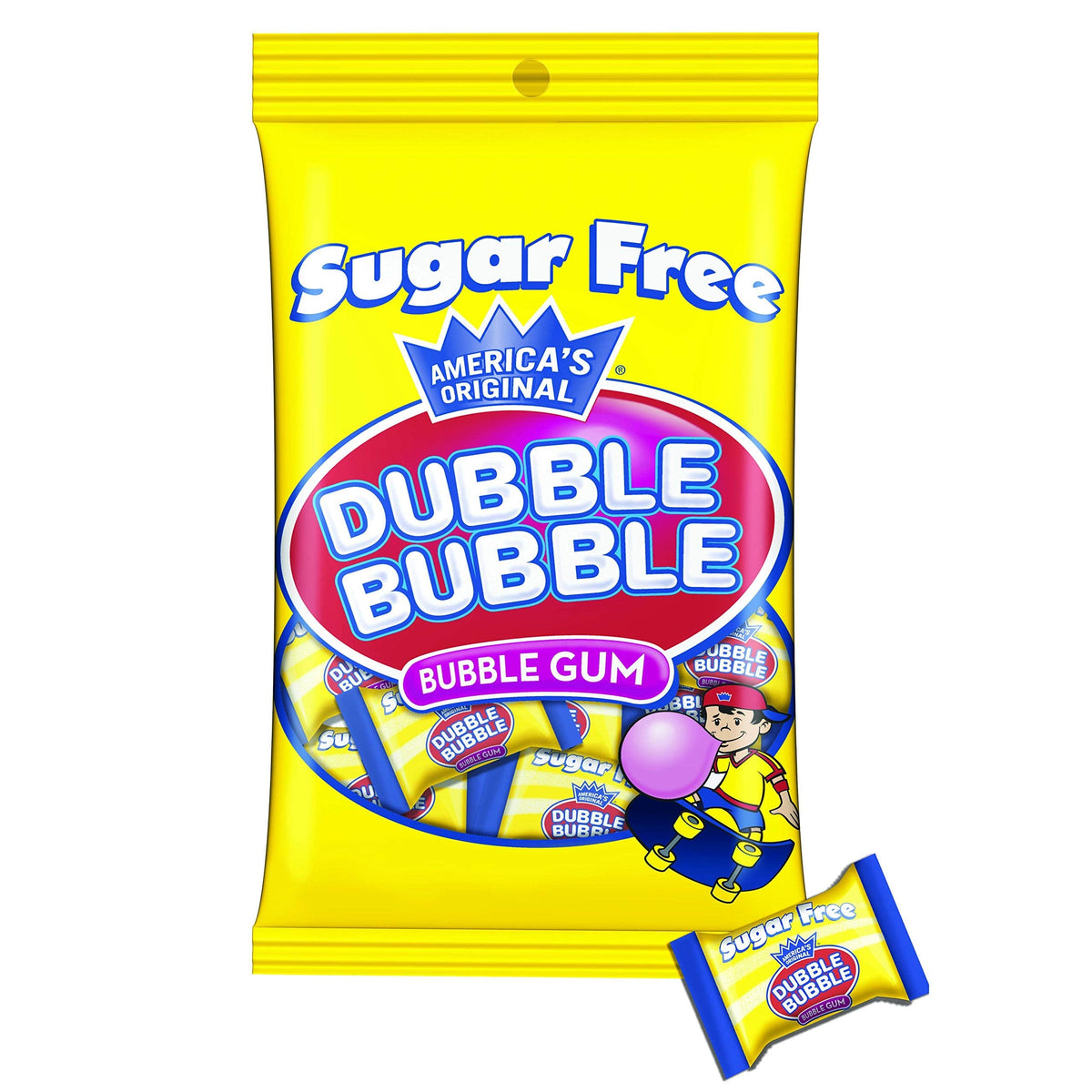 Tootsie Roll Sugar Free Dubble Bubble Gum — Individually Wrapped, Peanut & Gluten Free (12-Pack)