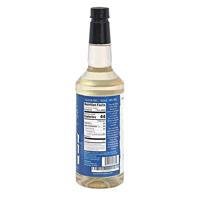 Top Hat East India Tonic Syrup – 2x32oz Pack, 5x Natural Quinine Tonic Concentrate