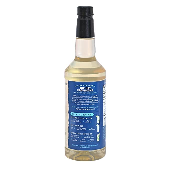 Top Hat East India Tonic Syrup – 2x32oz Pack, 5x Natural Quinine Tonic Concentrate