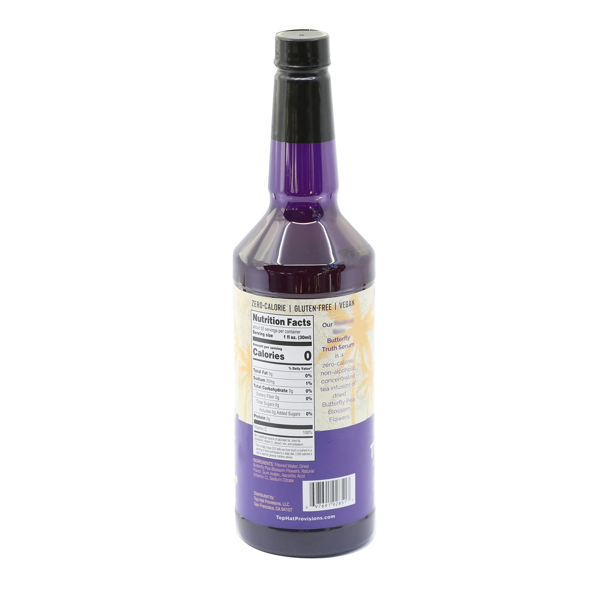 Top Hat Butterfly Truth Serum - Butterfly Pea Flower Extract | Indigo Blue Hue for Drinks - 32oz