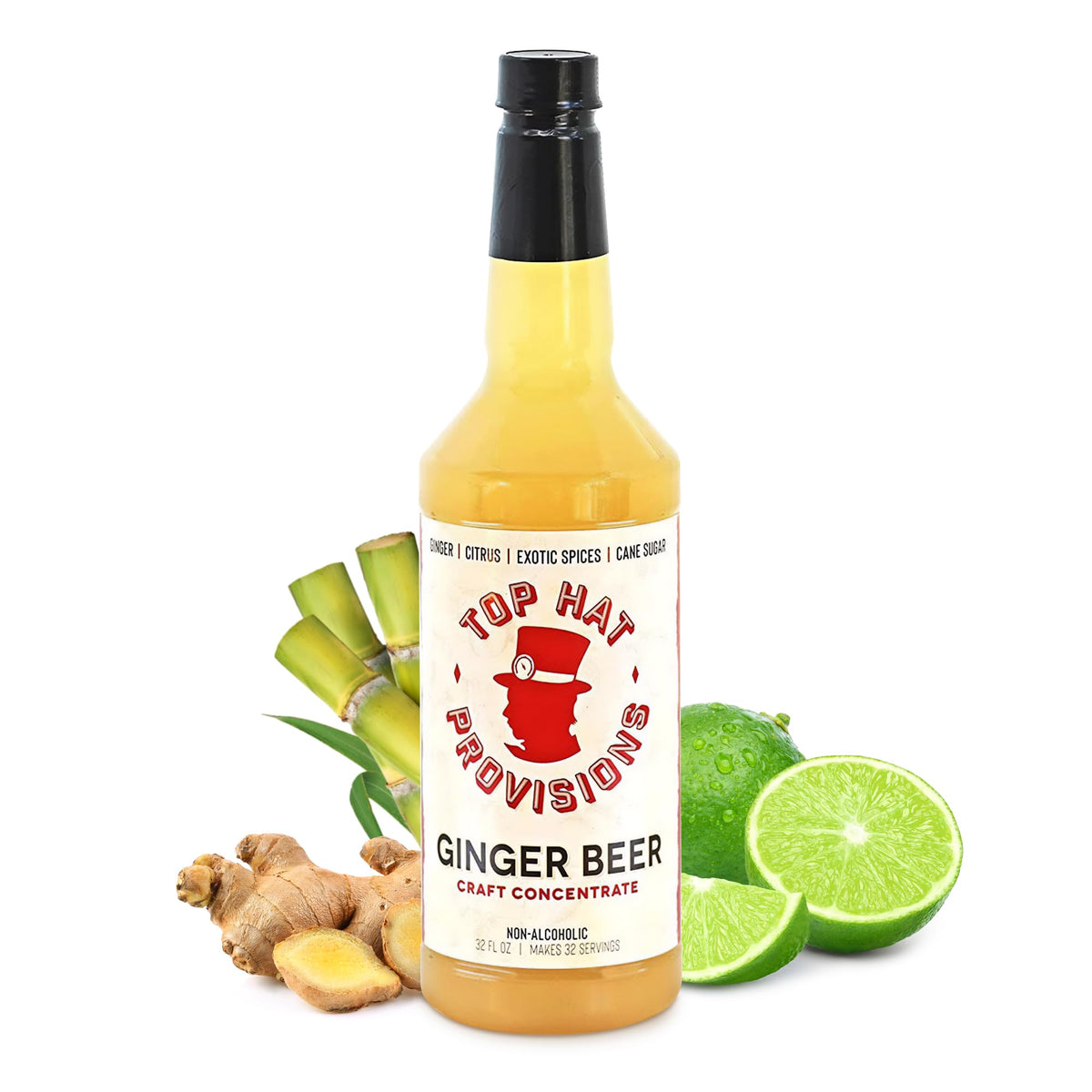 Top Hat Provisions Top Hat Original Ginger Beer Syrup – 32oz for Craft Sodas, Mules & Mocktails (SodaStream Compatible)