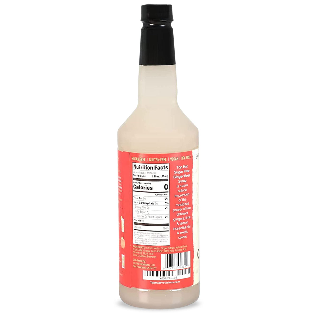 Top Hat Provisions Keto Sugar Free Ginger Beer Syrup – 32oz (Monk Fruit)