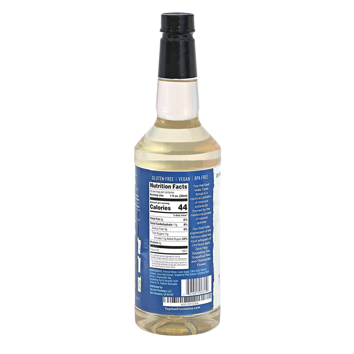Top Hat East India Quinine Tonic Syrup – 32oz Concentrate for Premium Tonic & G&T