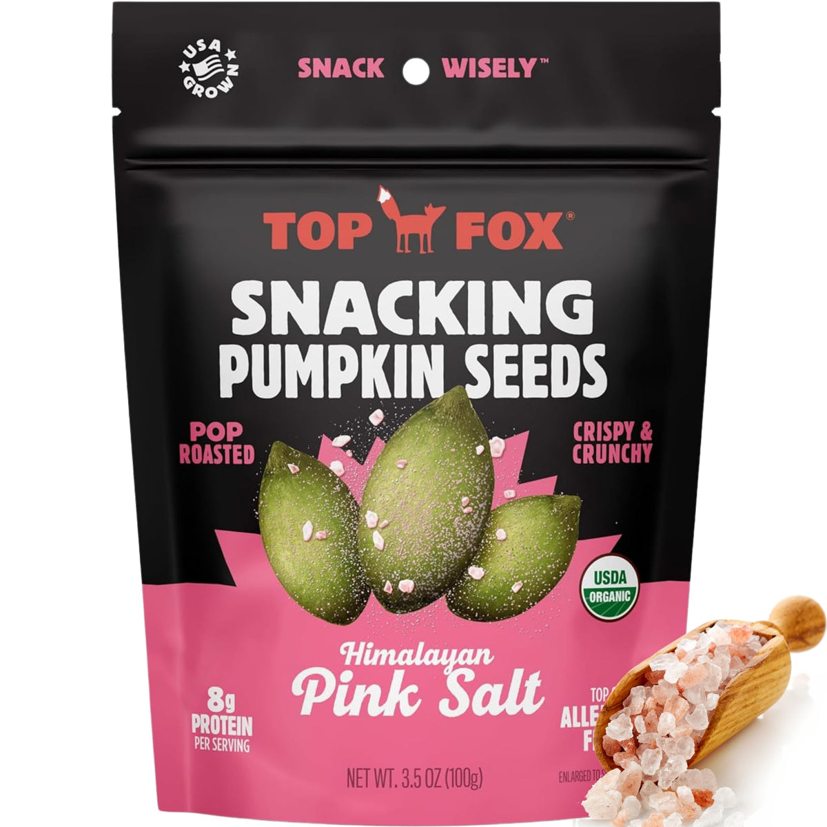 Top Fox Pumpkin Seeds to Eat – Himalayan Pink Salt, 3.5 oz (6 Pack) | Gluten Free, Keto & Vegan