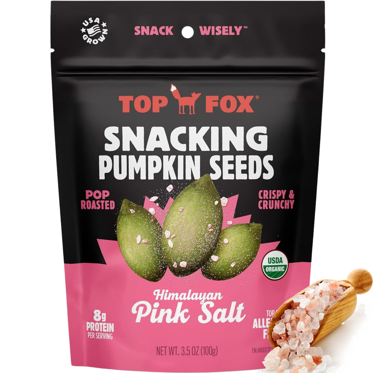 Top Fox Pumpkin Seeds to Eat – Himalayan Pink Salt, 3.5 oz (6 Pack) | Gluten Free, Keto & Vegan