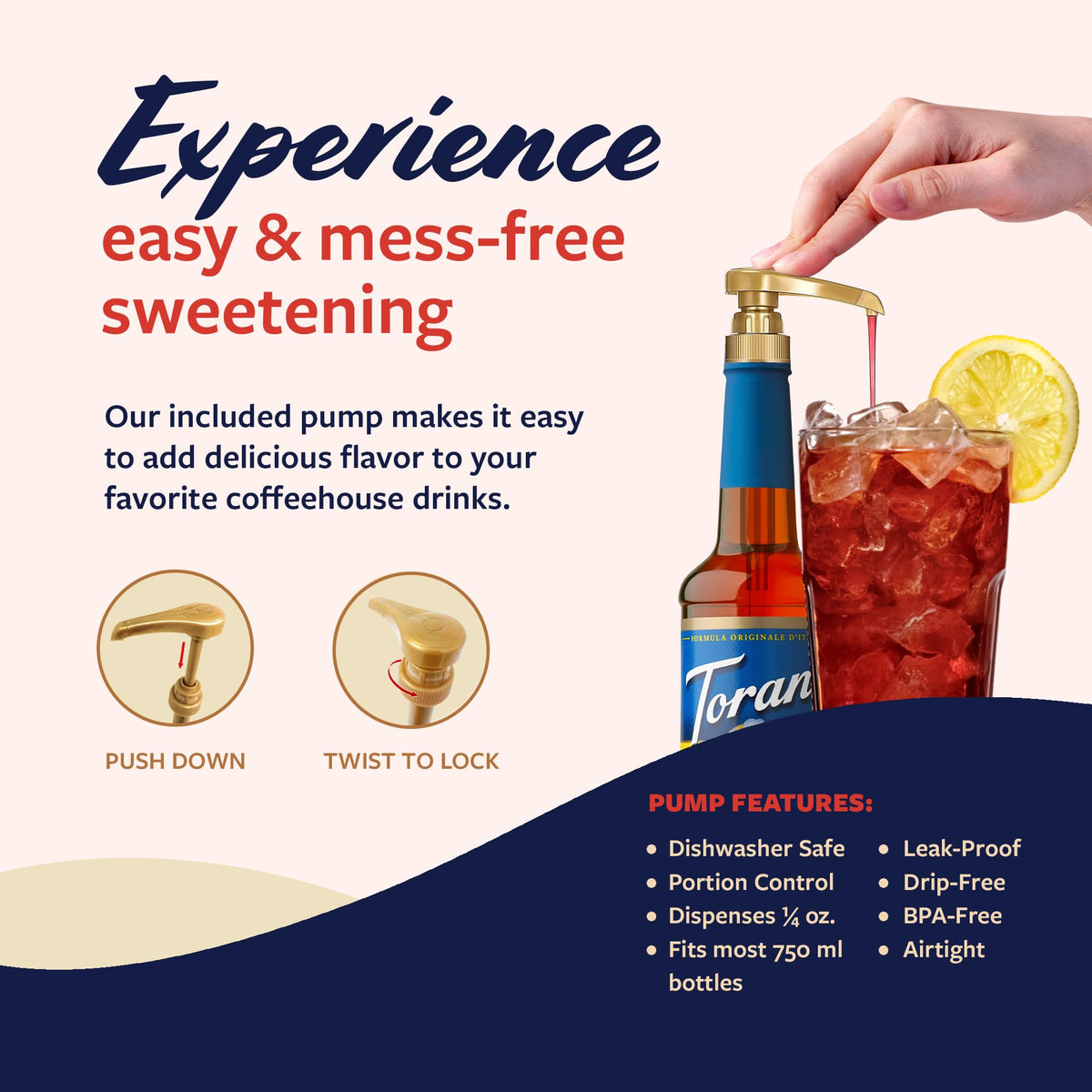 Torani Sugar Free Raspberry & Peach Syrup 2-Pack with Pumps – 750 ml Each