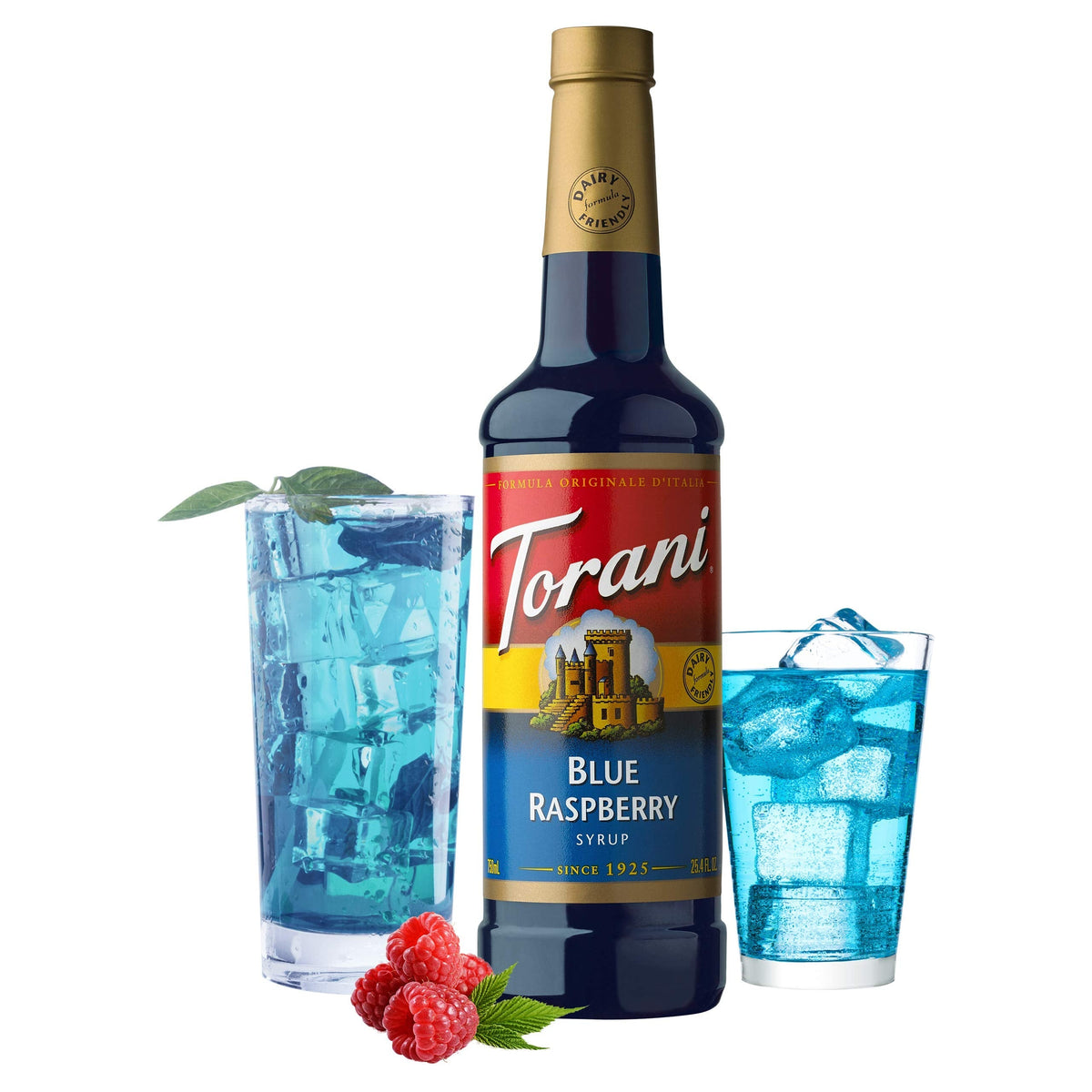 Torani Blue Raspberry Syrup 25.4 oz (4-Pack) – Calorie-Free Flavor for Drinks