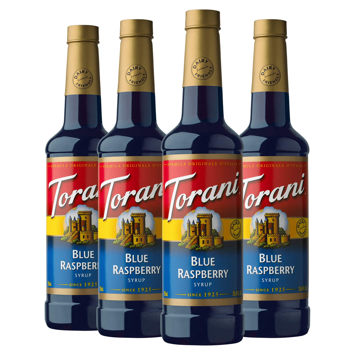 Torani Blue Raspberry Syrup 25.4 oz (4-Pack) – Calorie-Free Flavor for Drinks