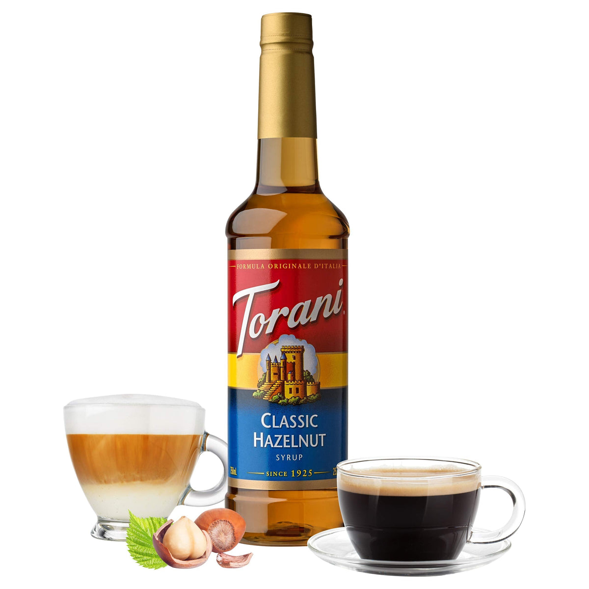 Torani Classic Hazelnut Syrup – 25.4 oz (Pack of 4) | Premium Coffeehouse Flavor