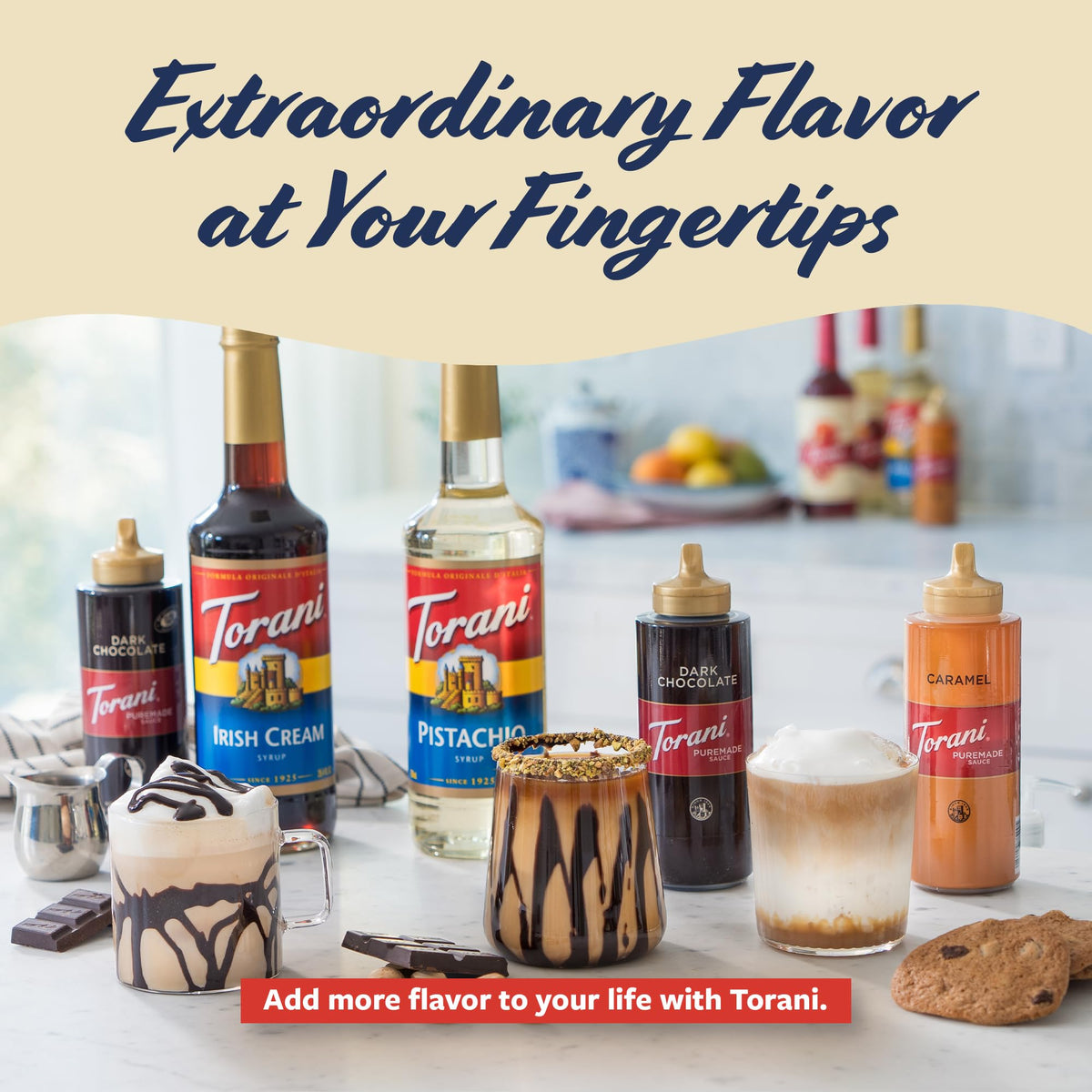 Torani Puremade Dark Chocolate Sauce – Non-GMO, 4 lb Bottle with Pump