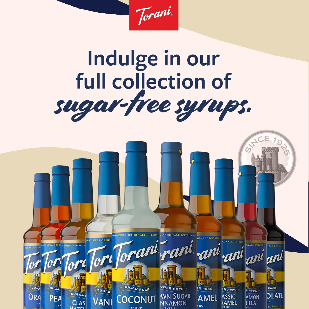 Torani Sugar Free Raspberry & Peach Syrup 2-Pack with Pumps – 750 ml Each