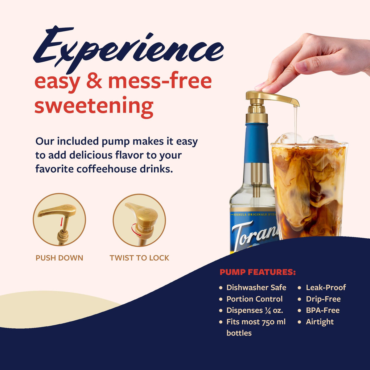 Torani Sugar Free Caramel & Vanilla Syrup 2-Pack — Pumps Included, 25.4 oz Each