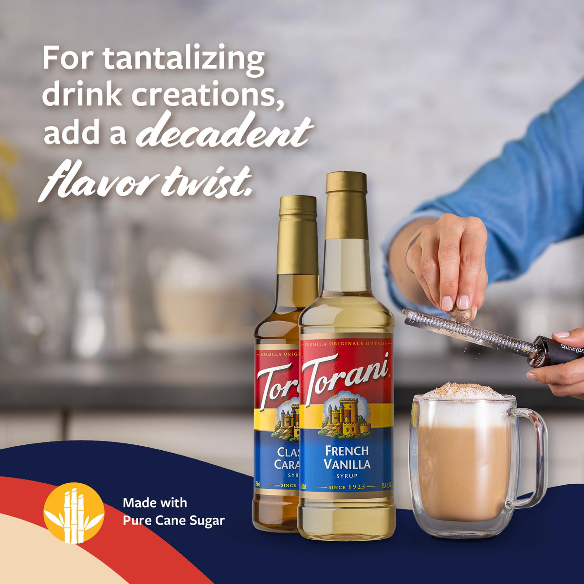 Torani Syrups: Classic Caramel & French Vanilla 2-Pack with Pumps – 25.4 fl oz ea
