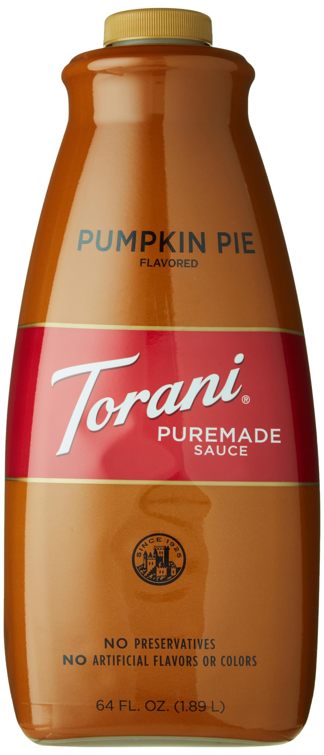 Torani Pumpkin Pie Puremade Sauce 64 oz Bottle – Flavor for Coffee & Desserts