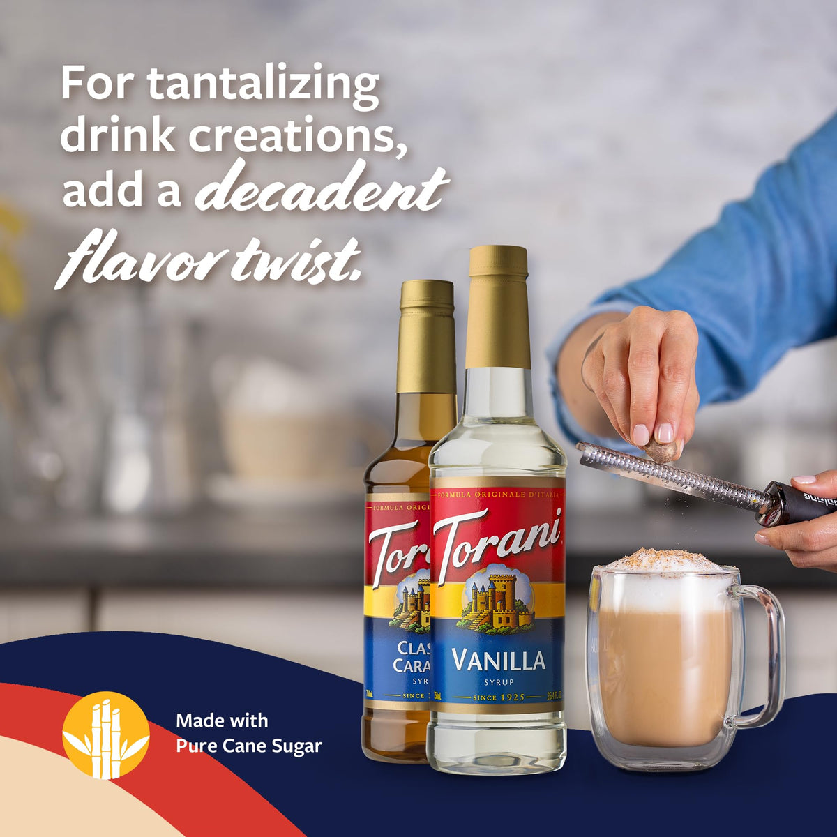 Torani Syrups: Classic Caramel & Vanilla 2-Pack with Pumps – 25.4 fl oz each