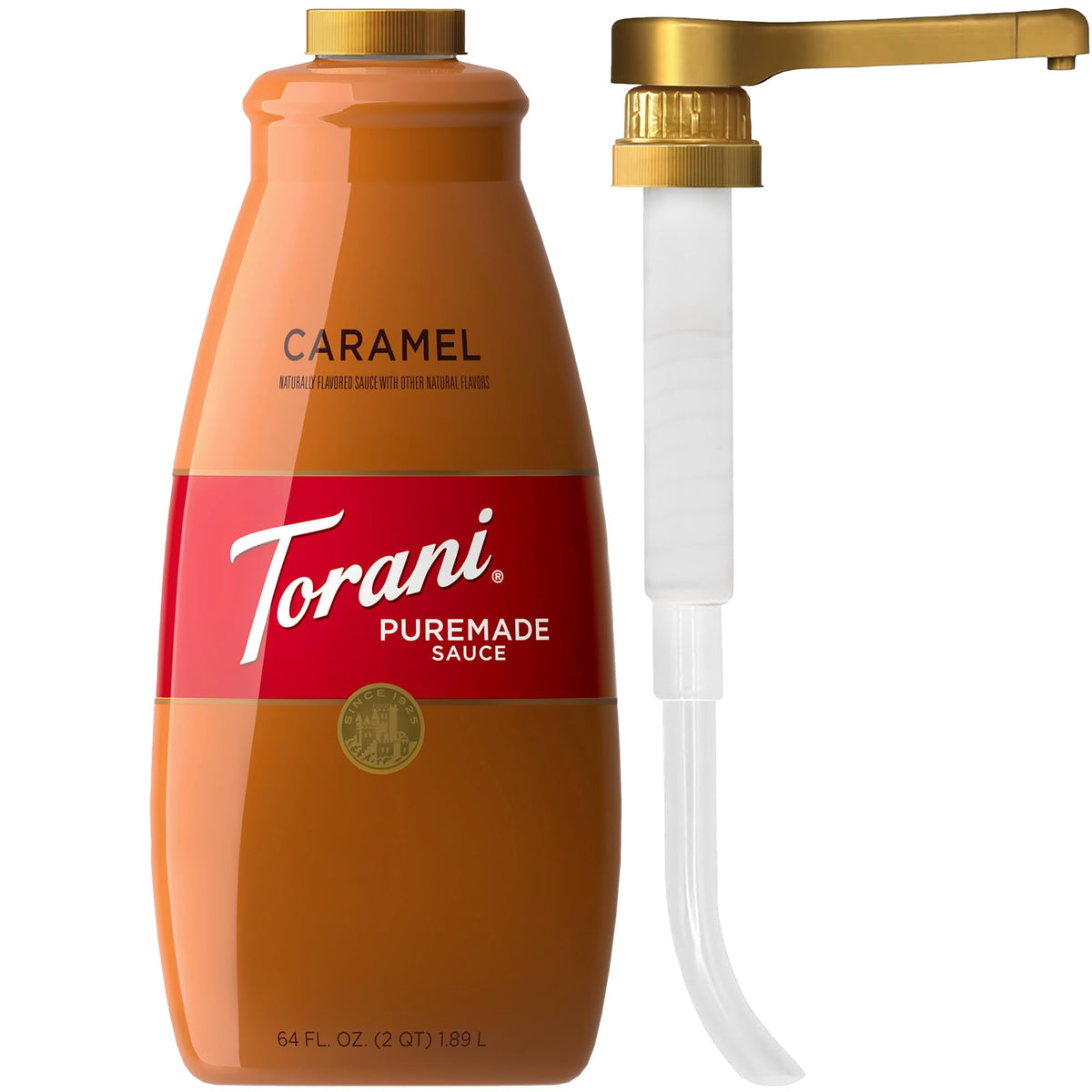 Torani Puremade Caramel Sauce – 64 oz with Pump for Coffee & Desserts