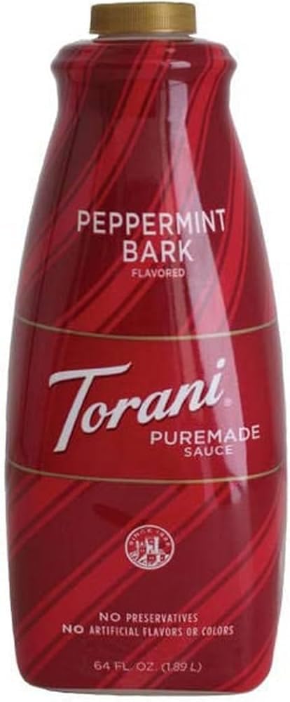 Torani Puremade Peppermint Bark Dessert & Drink Sauce, 64 oz | No Artificial Ingredients