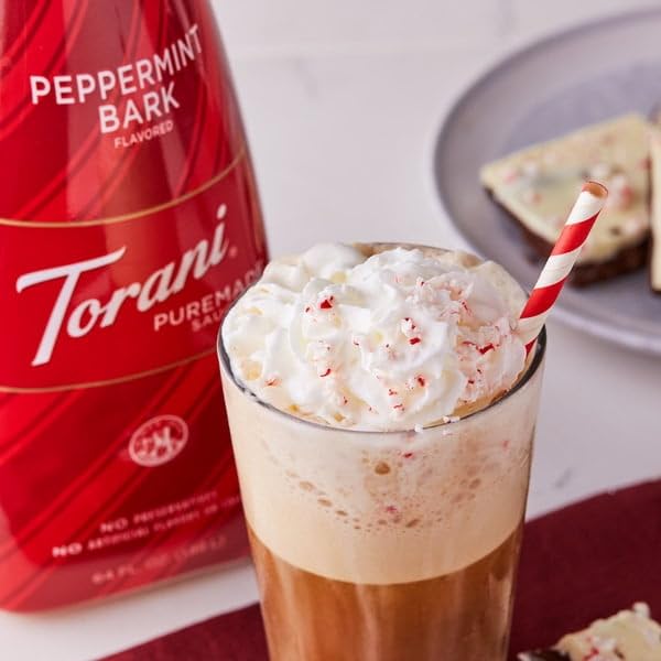 Torani Puremade Peppermint Bark Dessert & Drink Sauce, 64 oz | No Artificial Ingredients