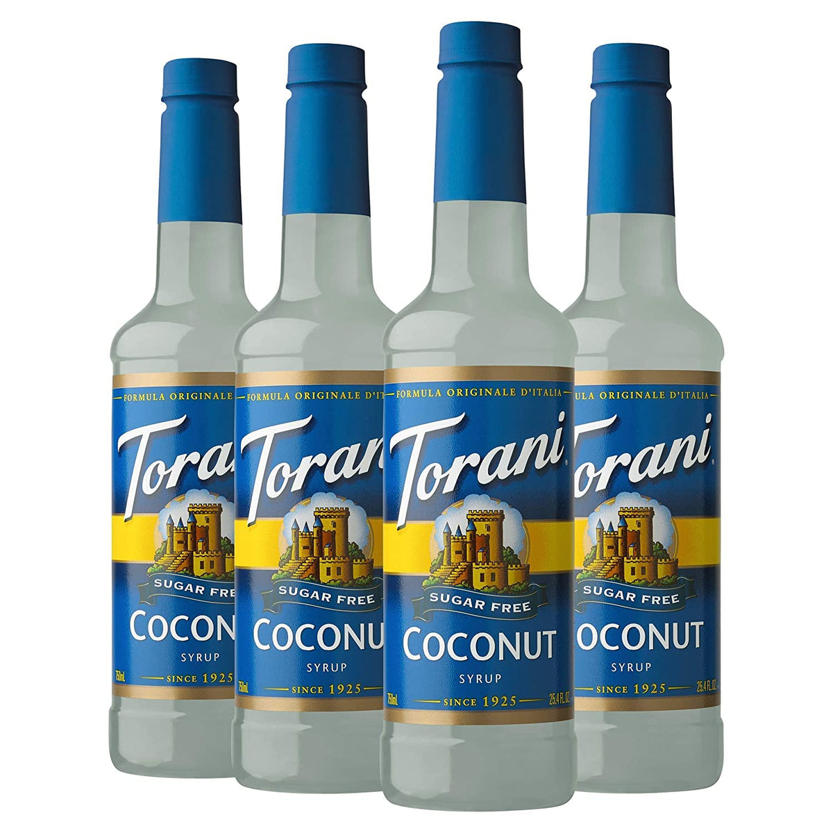 Torani Sugar Free Coconut Syrup – 25.4 fl oz (Pack of 4) | Zero Calorie, Keto-Friendly Coconut Flavor