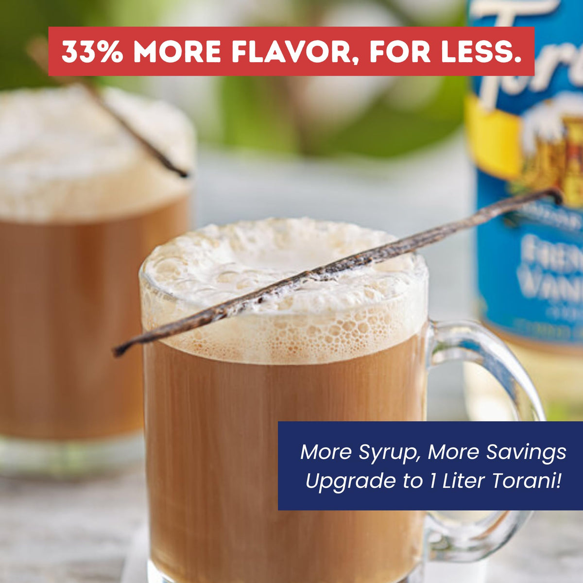 Torani Sugar Free French Vanilla Syrup 1 Liter with Pump – Zero Calorie Keto Coffee Flavor