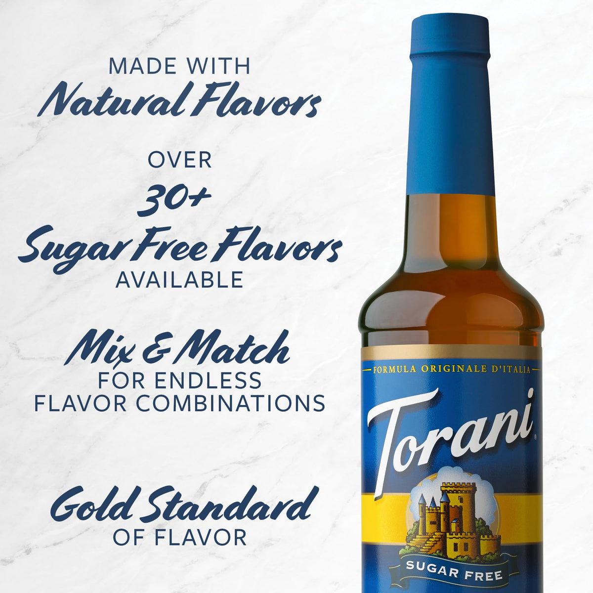 Torani Sugar Free Peach Syrup, 4 x 25.4 oz – Zero Calorie Peach Flavor
