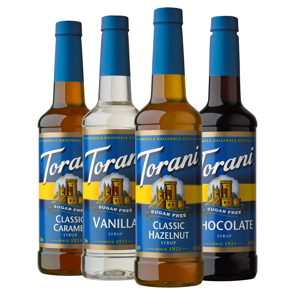 Torani Sugar Free Syrup Variety Pack – 4 Bottles, 25.4 oz Each | Keto Friendly