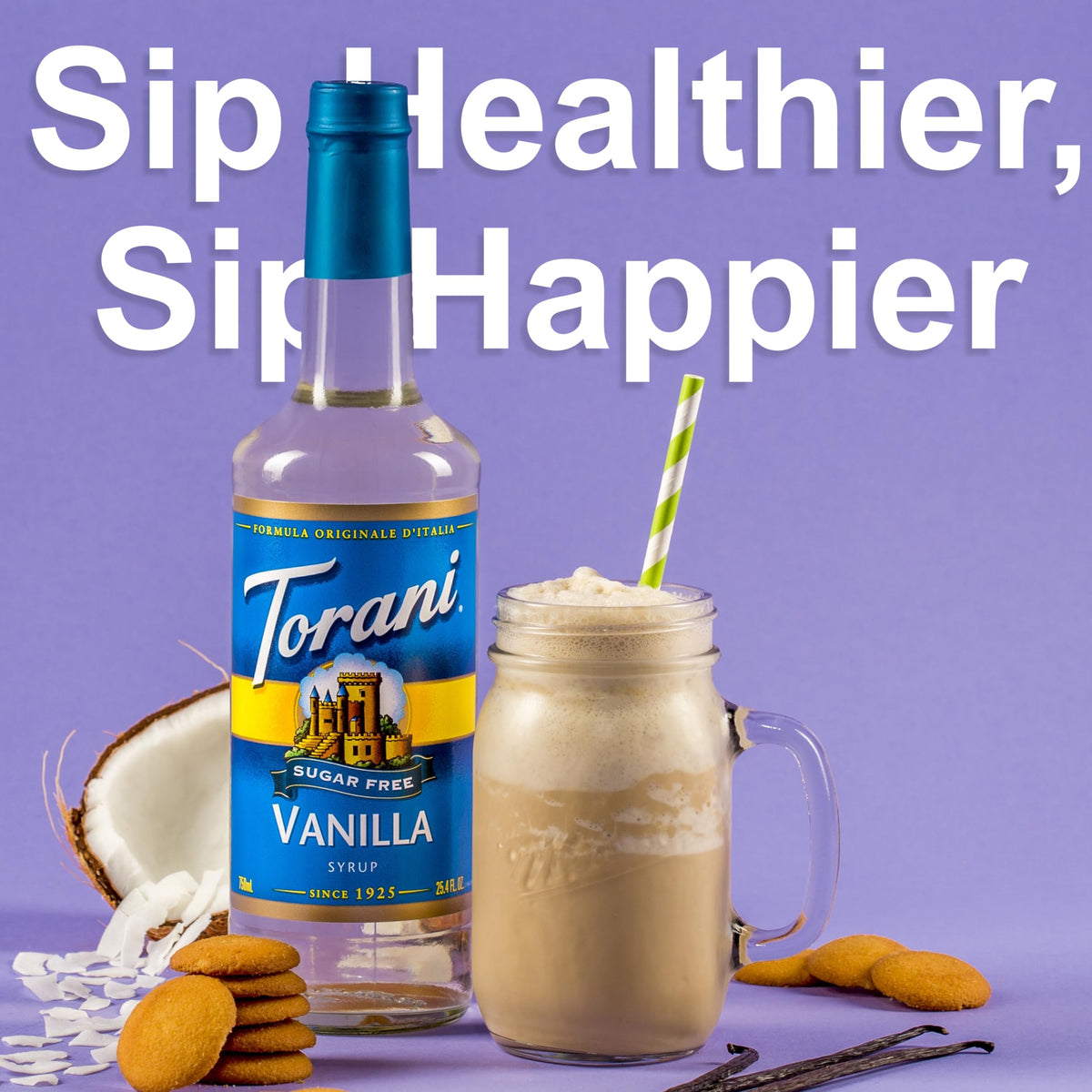Torani Coffee Syrup Variety Pack – Sugar Free Caramel & Vanilla with 2 Pumps