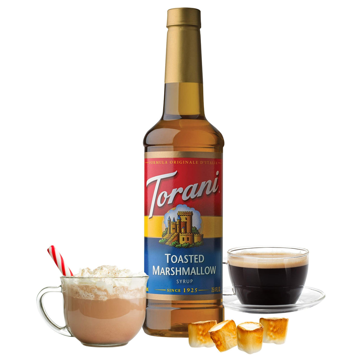 Torani Toasted Marshmallow Syrup – 25.4 oz (Pack of 4) for Lattes, Sodas & More