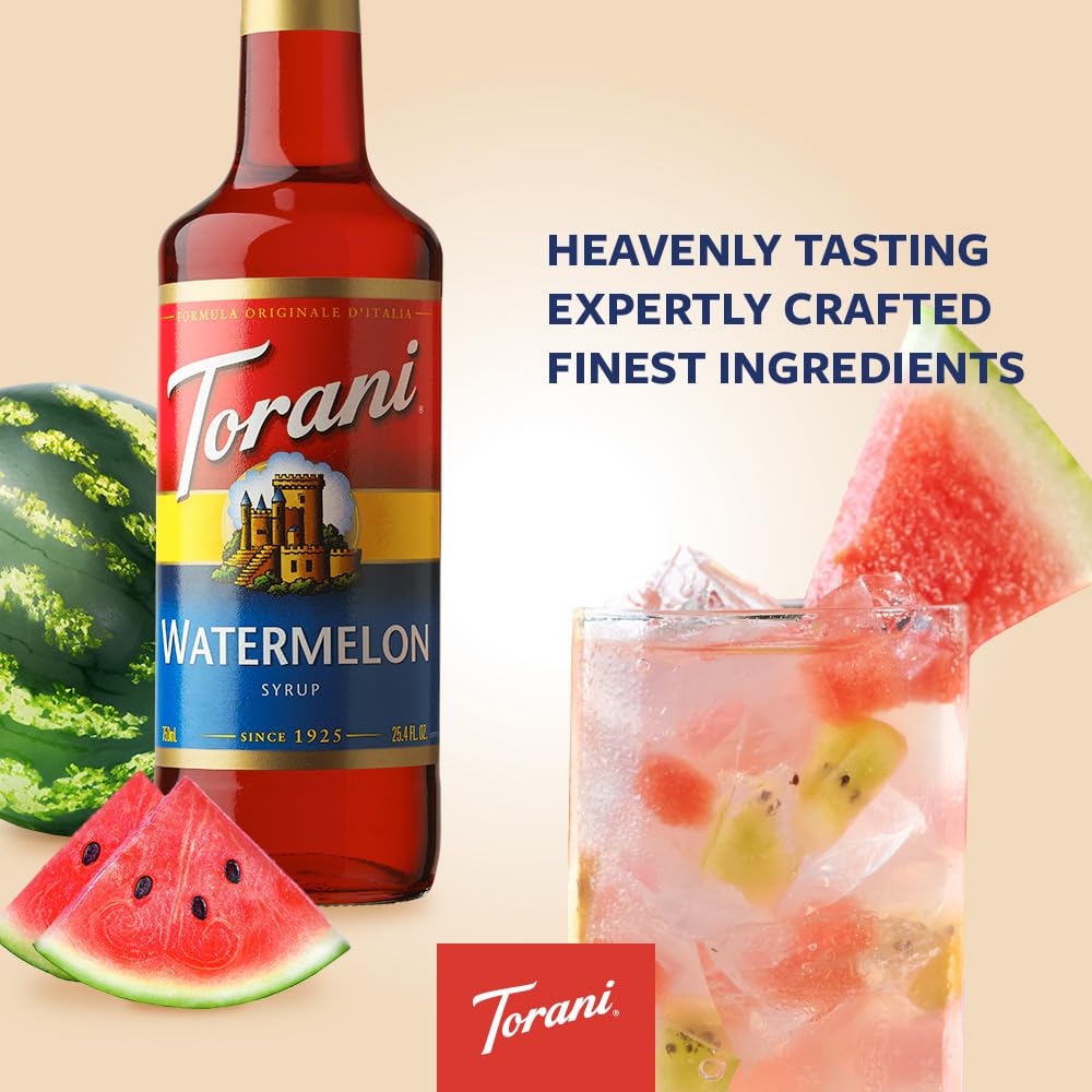 Torani Watermelon Syrup – 25.4 oz Bottles (Pack of 4)