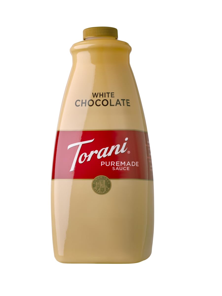 Torani White Chocolate Sauce 64 oz – Premium Flavor for Coffee, Desserts & More