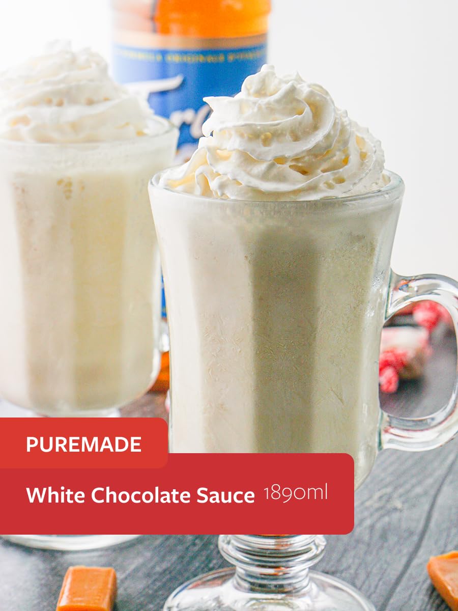 Torani White Chocolate Sauce 64 oz – Premium Flavor for Coffee, Desserts & More